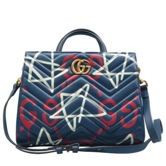 Gucci Handbags - 100% Authentic GUCCI Marmont Multicolor Leather Satchel Bag